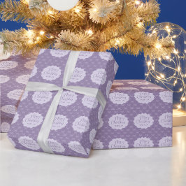 Personalisierter Lila Simple Bow Frohe Weihnachten Geschenkpapier