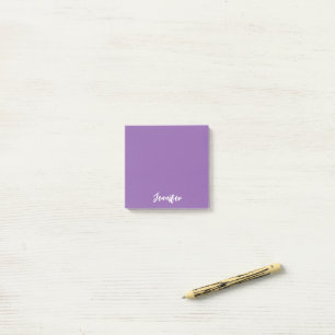 Personalisierter Lila Skriptname Post-it Klebezettel