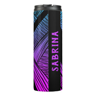 Personalisierter Lila und blauer Wave Thermal Tumb Thermosbecher