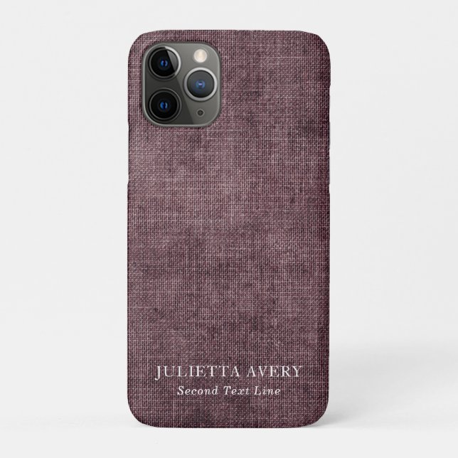 Personalisierter Lila Wein Rustikale Textur Case-Mate iPhone Hülle (Rückseite)