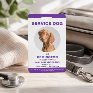 Personalisierter lila Weißer Servicehund Fotoauswe Ausweis