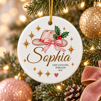 Personalisierter Line-Dancing-Weihnachtsschmuck Keramik Ornament