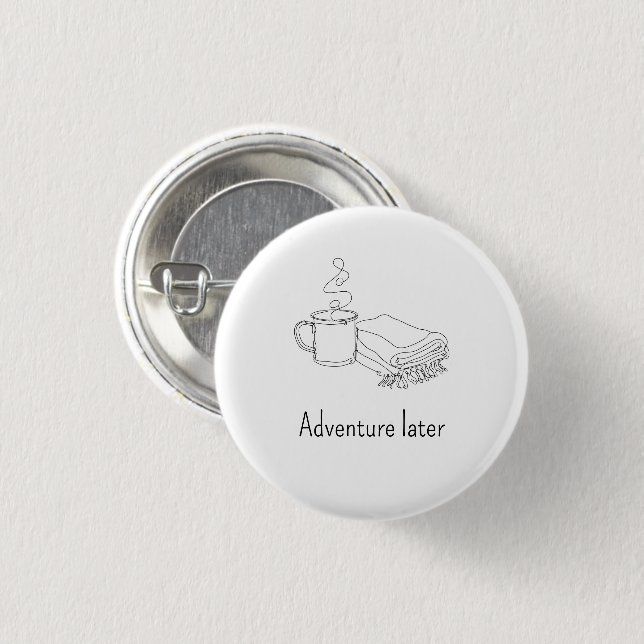 Personalisierter Linienkunst-Camping-Mug-Button Button (Vorne & Hinten)