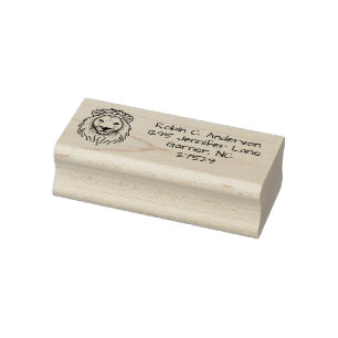 Personalisierter Linienkunst-Löwenkopf-Absenderadr Gummistempel