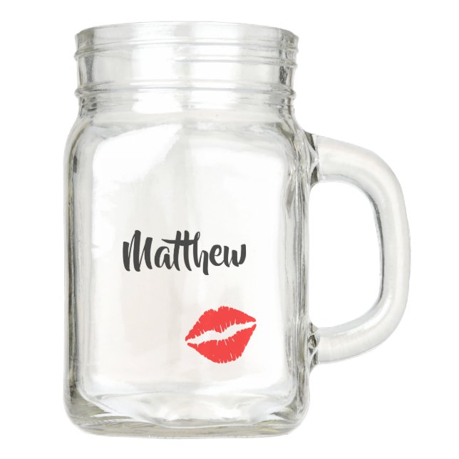 Personalisierter Lippenstift-Druck Einmachglas (Vorderseite)