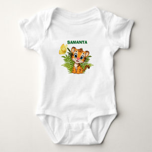 Personalisierter Little Tiger Butterfly Baby Body Strampler