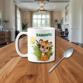 Personalisierter Little Tiger & Butterfly Classic  Kaffeetasse