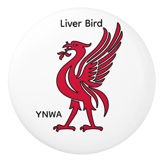 Personalisierter Liver Bird YNWA Keramikknauf (Vorderseite)