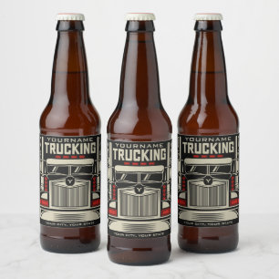 Personalisierter LKW 18 Räder BIG RIG LKW-Fahrer Bierflaschenetikett