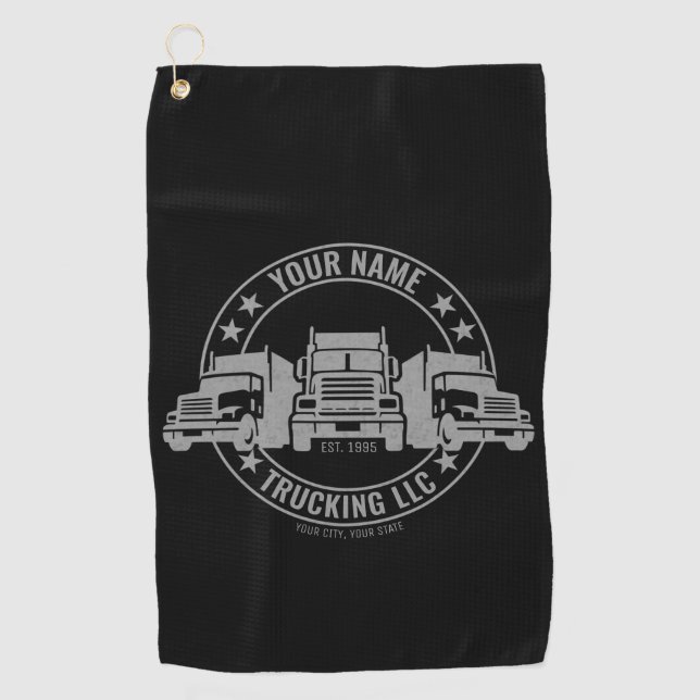 Personalisierter LKW Big Rig Semi LKW Golfhandtuch (Vorderseite)