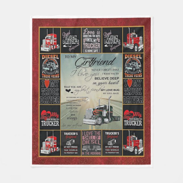Personalisierter Lkw-Fahrer für meine Freundin Fleecedecke (Vorderseite)