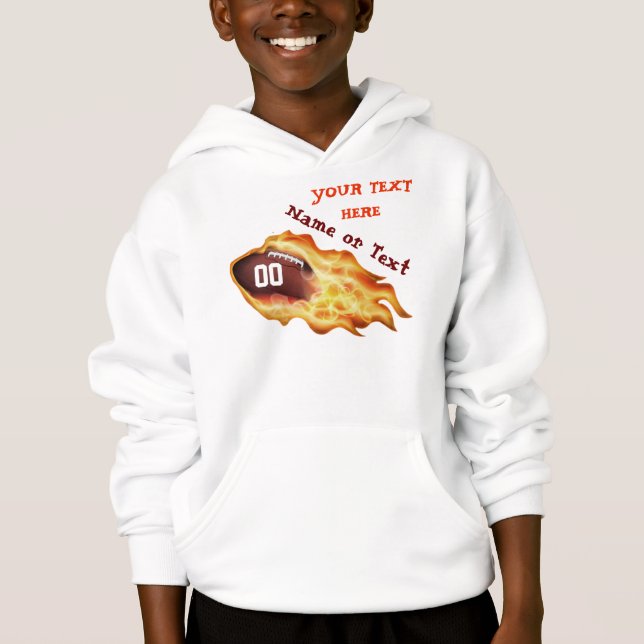 Personalisierter lodernder FußballHoodie für Hoodie (Vorderseite)