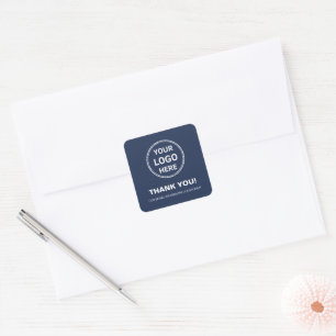 Personalisierter Logo-Geschäft Dankeschön Marinebl Quadratischer Aufkleber