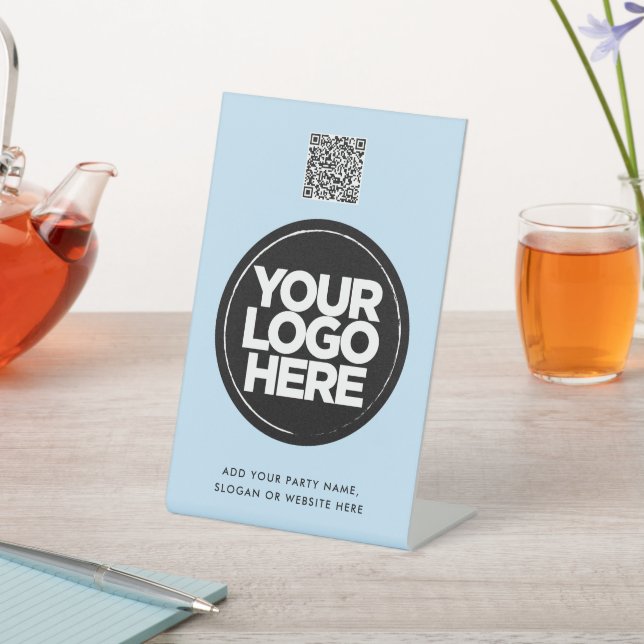 Personalisierter Logo- und Text-einfacher QR-Code Sockelschild (In SItu)
