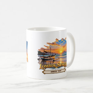 Personalisierter Lombok-Sonnenaufgang Kaffeetasse