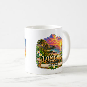 Personalisierter Lombok-Sonnenuntergang Kaffeetasse