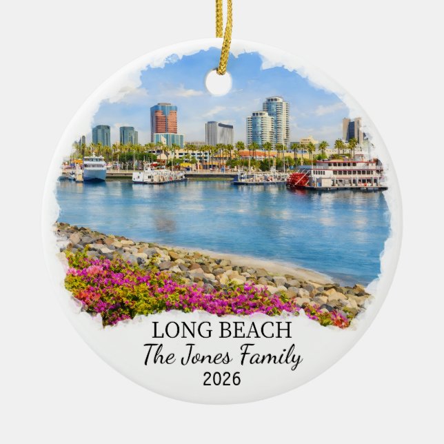 Personalisierter Long Beach Weihnachtsschmuck Benu (Vorne)