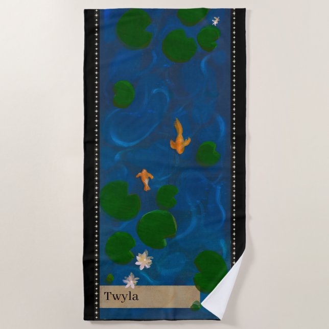 Personalisierter Lotus-Teich Strandtuch (Vorderseite)
