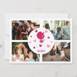 Personalisierter Love Bird 4 Foto Collage Valentin Feiertagskarte