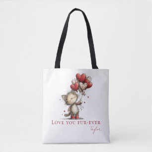 Personalisierter Love You Fur-Ever-Katze & Ballons