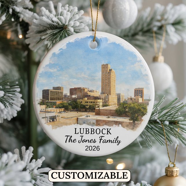Personalisierter Lubbock-Schmuck, Maßgeschneiderte Keramik Ornament (Von Creator hochgeladen)