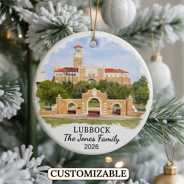 Personalisierter Lubbock-Schmuck, Maßgeschneiderte Keramik Ornament (Von Creator hochgeladen)