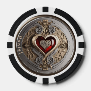 Personalisierter Lucky-Charme mit Herz Pokerchips