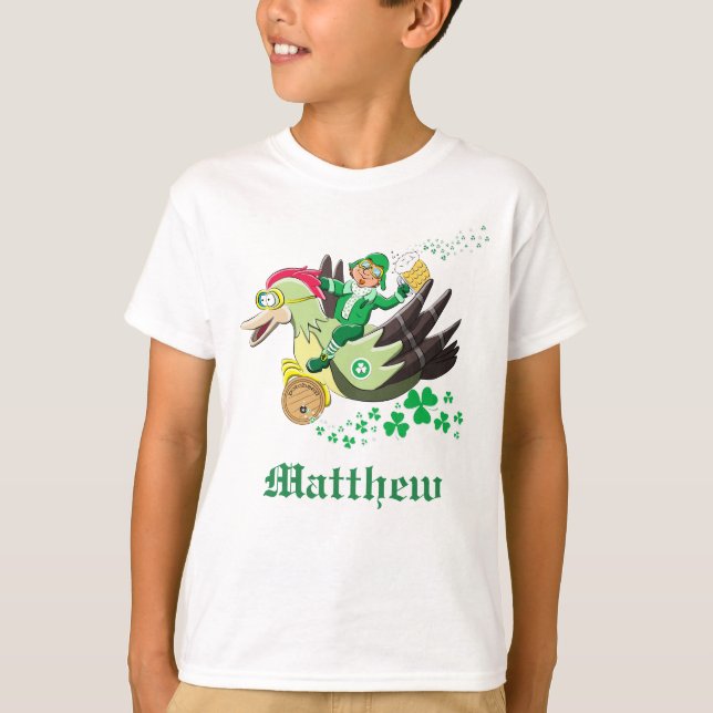 Personalisierter lustigen St Patrick Kobold T-Shirt (Vorderseite)