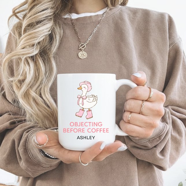 Personalisierter lustiger Anwalt-Becher als Gesche Kaffeetasse (Funny Objecting Before Coffee Mug Gift for Lawyer, Personalized Lawyer Mug Funny Gift for Her)