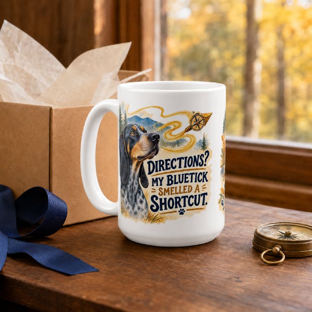 Personalisierter lustiger Bluetick Coonhound  Kaffeetasse (Von Creator hochgeladen)