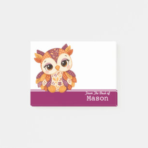 Personalisierter Lustiger Brauner Uhu Post-it Klebezettel