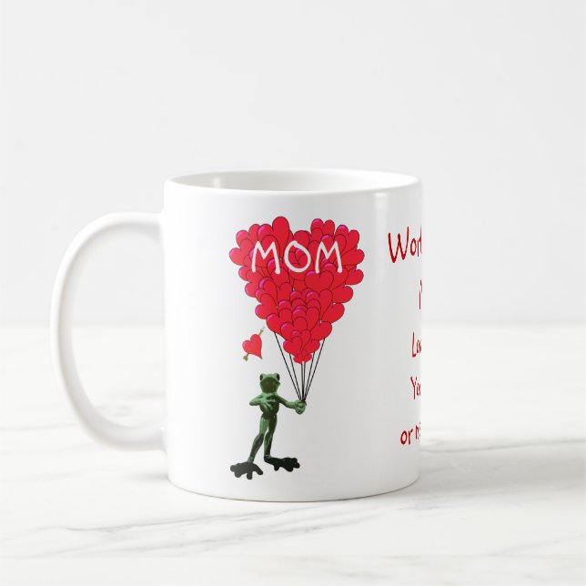Personalisierter lustiger Froschmuttertag Tasse (Links)