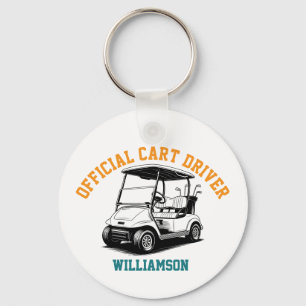 Personalisierter lustiger Golfwagen Schlüsselanhänger
