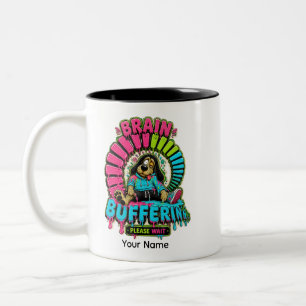 Personalisierter lustiger Kaffeebecher Brain Buffe Zweifarbige Tasse