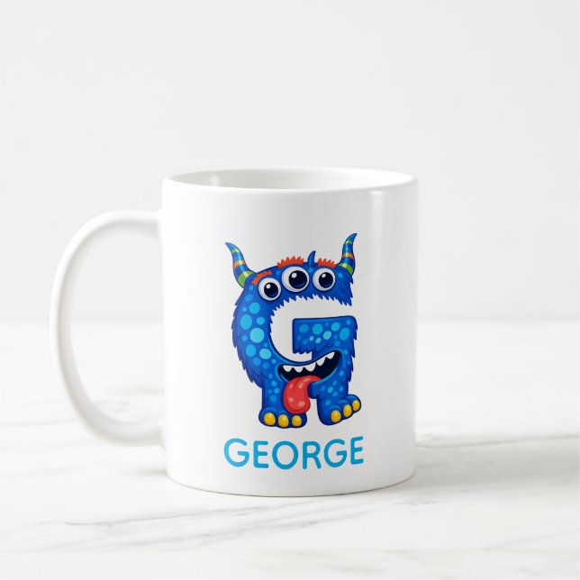 Personalisierter lustiger Monster-Becher für Kinde Kaffeetasse (Links)