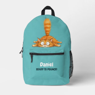 Personalisierter lustiger orangefarbener Katzen-Aq Bedruckter Rucksack