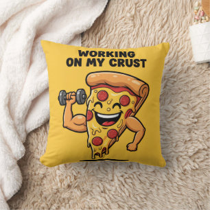 Personalisierter lustiger Pizza-Hantel-Pun Kissen