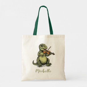 Personalisierter lustiger T-Rex Dinosaur spielt Ge Tragetasche