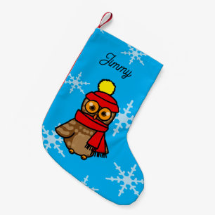 Personalisierter lustiger Winter-Eulen-Urlaub Kleiner Weihnachtsstrumpf