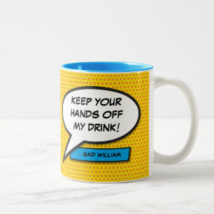 Personalisierter lustiger Zitat-Comic-Book-Sprechb Zweifarbige Tasse