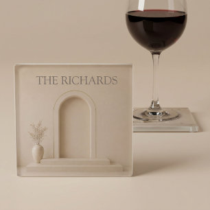 Personalisierter Luxus Architektur Glasuntersetzer