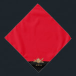 Personalisierter Luxus Golden Blume Elegante Klass Halstuch<br><div class="desc">Luxuriöse Blumenschmuck mit Namen,  um für das (gute) Mädchen aller Zeiten zu personalisieren! Hauptfarben dieser Vorlage : schwarz,  weiß und gold (es werden normale Tinten verwendet,  keine metallischen).</div>