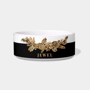 Personalisierter Luxus Golden Blume Elegante Klass Napf