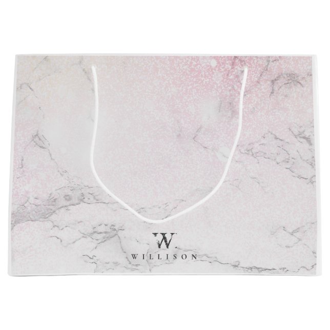 Personalisierter Luxus-Marmor Große Geschenktüte (Vorderseite)