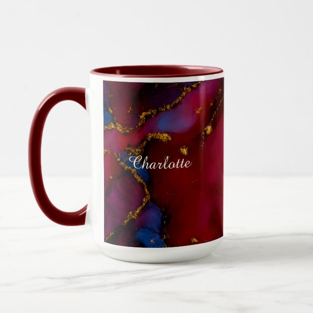 Personalisierter Luxus-Marmor-Muster-Tasse mit eig Tasse (Links)