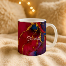 Personalisierter Luxus-Marmor-Muster-Tasse mit ind