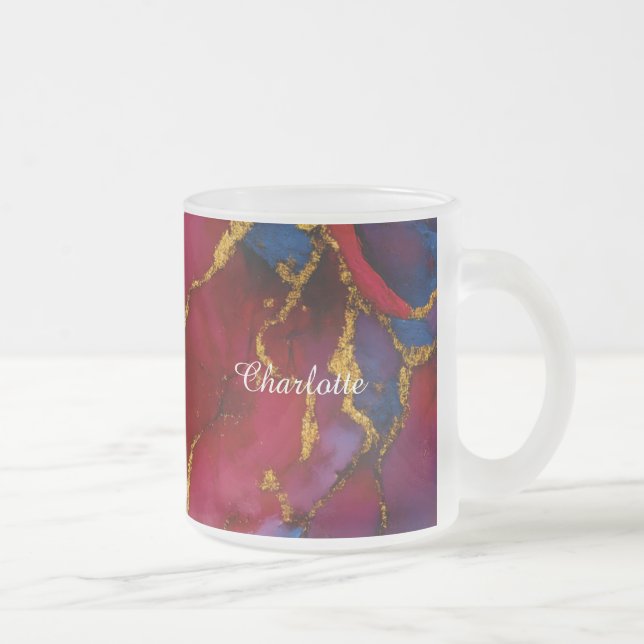 Personalisierter Luxus-Marmor-Muster-Tasse mit ind Mattglastasse (Rechts)