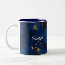 Personalisierter Luxus-Marmor-Muster-Tasse mit ind Zweifarbige Tasse