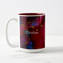 Personalisierter Luxus-Marmor-Muster-Tasse mit ind Zweifarbige Tasse