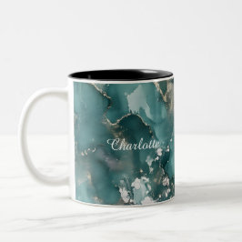 Personalisierter Luxus-Marmor-Muster-Tasse mit ind Zweifarbige Tasse